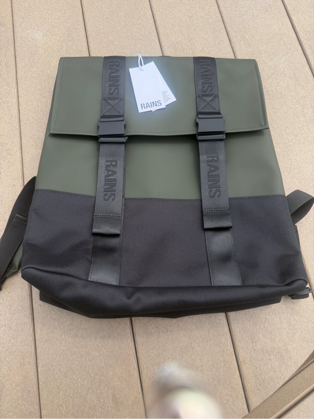 RAINS Trail MSN W3 Backpack Green Waterproof Laptop Bag NWT Unisex